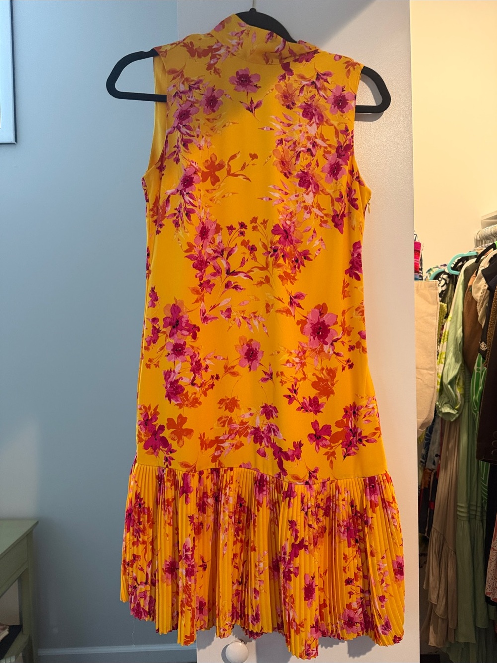 Nanette Lepore Yellow Dress with Pink Floral Print